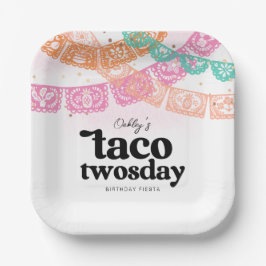 Plato De Papel Chica Taco Twosday Fiesta Placas