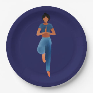 Plato De Papel Chica yoga, arte yoga