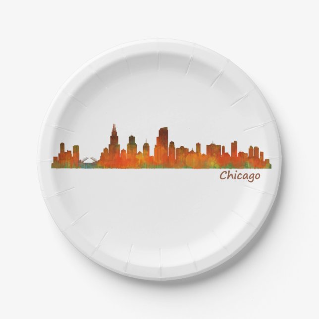 Plato De Papel chicago Illinois US city skyline v01 (Anverso)