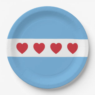 Plato De Papel Chicago Love   Placas de papel