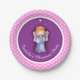 Plato De Papel Chicas ángel Navidades personalizados placa de pap