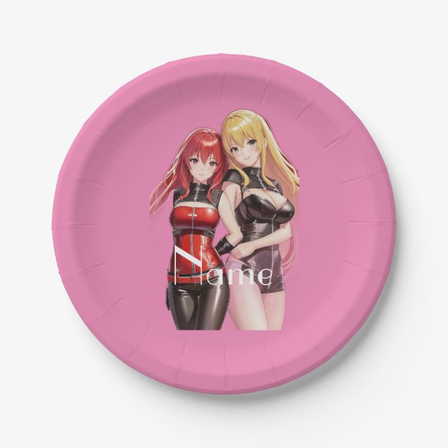 Plato De Papel Chicas Cuadros Anime Thunder_Cove (Anverso)