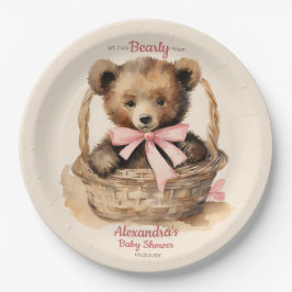 Plato De Papel Chicas de Baby Bear Cub Baby Shower