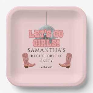 Plato De Papel Chicas de Bachelorette Discoteca