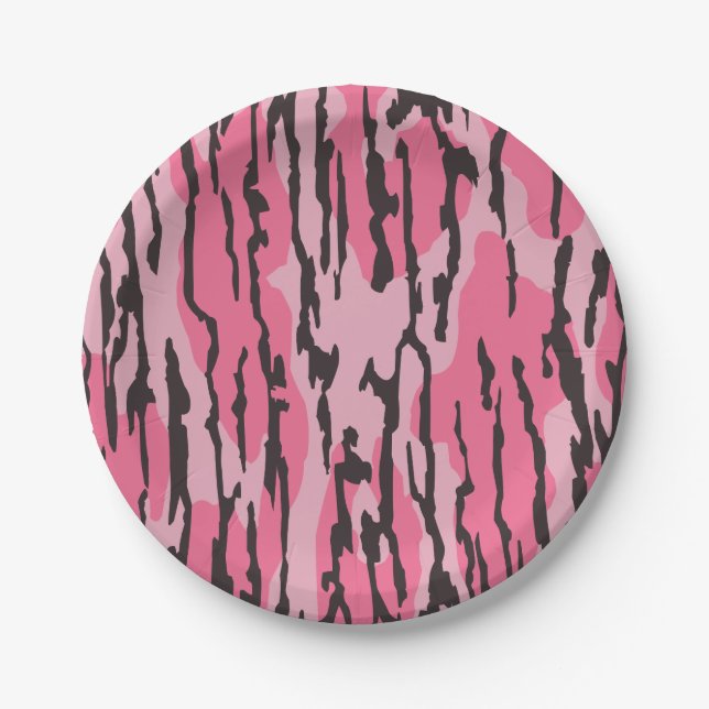 Plato De Papel Chicas de Bottomland camo rosa bottomland Camo (Anverso)