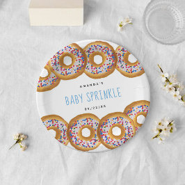 Plato De Papel Chicas de Donut Modernas Baby Shower Sprinkle