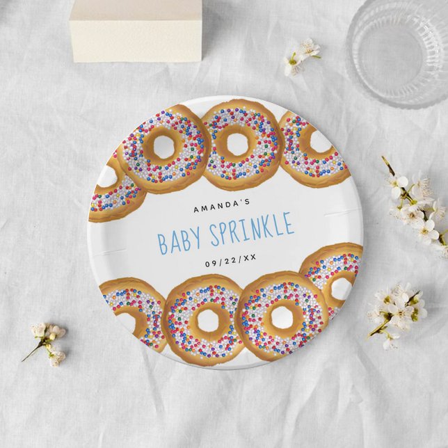 Plato De Papel Chicas de Donut Modernas Baby Shower Sprinkle (Subido por el creador)