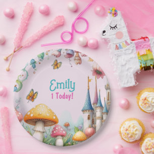 Plato De Papel Chicas de la Princesa personalizado  Birthday Fair