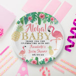 Plato De Papel Chicas de Summer Beach Luau Tropical Baby Shower<br><div class="desc">Celebre con estilo con estos modernos platos de papel para bebés. El diseño es fácil de personalizar con tu propia redacción y tu familia y amigos estarán encantados cuando vean estos fabulosos platos fiestas. Los elementos coincidentes están disponibles en la colección.</div>