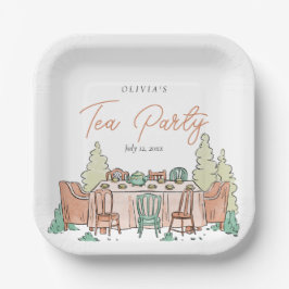 Plato De Papel Chicas de té fiesta lindo cumpleaños