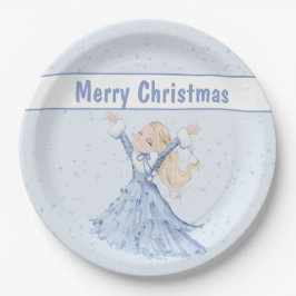 Plato De Papel Chicas de Winter Princess navidades