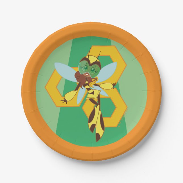 Plato De Papel CHICAS del DC Super Hero Bumble Bee (Anverso)