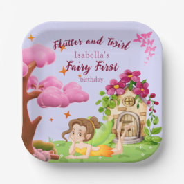 Plato De Papel Chicas Fairy First Fairytale Mushroom Butterfly