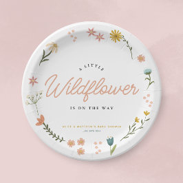 Plato De Papel Chicas florales de Cute Boho Wildflower Baby Showe