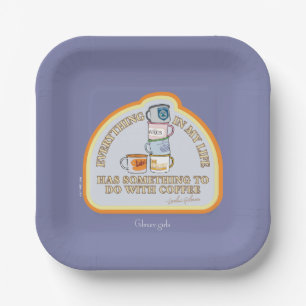 Plato De Papel Chicas Gilmore Gráfico de Coffee Quote
