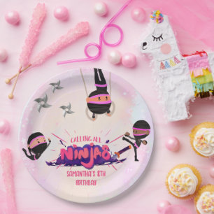 Plato De Papel Chicas guerreros de Ninja