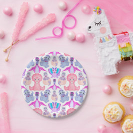 Plato De Papel Chicas jurásicos cumpleaños dinosaurio rosado