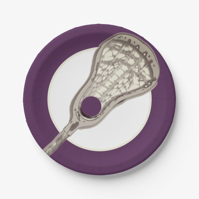 Plato De Papel Chicas Lacrosse Team Purple (Anverso)