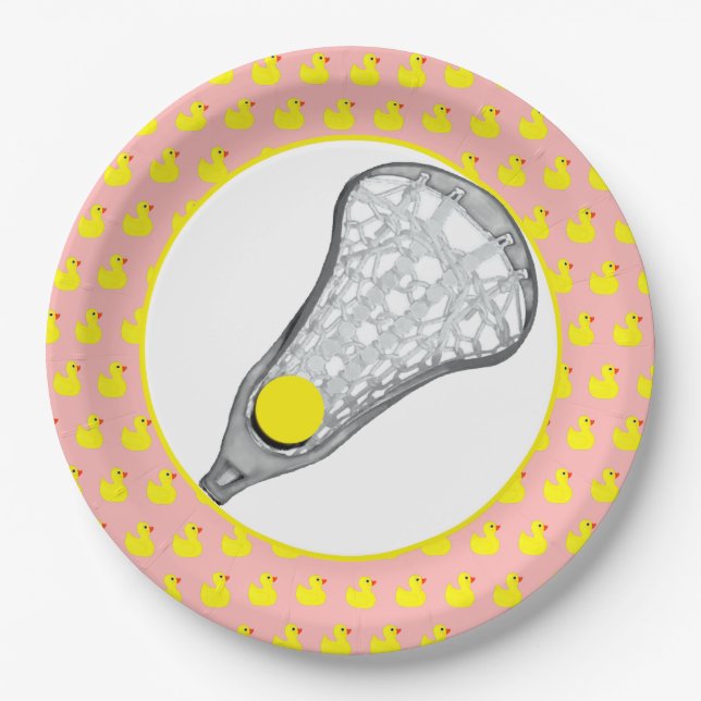 Plato De Papel Chicas Lacrosse Team Red (Anverso)