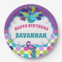 Chicas Peacock Feliz cumpleaños Fiesta personaliza