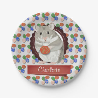 Plato De Papel Chicas personalizados Hamster Easter