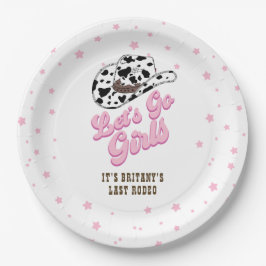 Plato De Papel Chicas Pink Let's Go Cowgirl Bachelorette