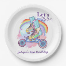 Chicas Roller Patinaje Púrpura Fiesta de Cumpleaño