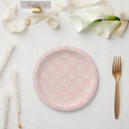 Plato De Papel Chicas simples acuarela Floral Baby Shower