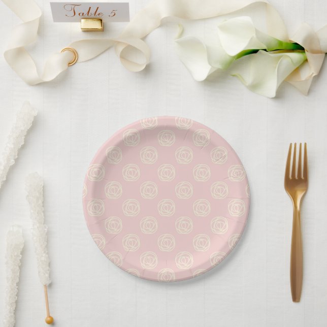 Plato De Papel Chicas simples acuarela Floral Baby Shower (Boda)