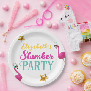 Plato De Papel Chicas SLEEPOVER Fiesta de cumpleaños de la madrug