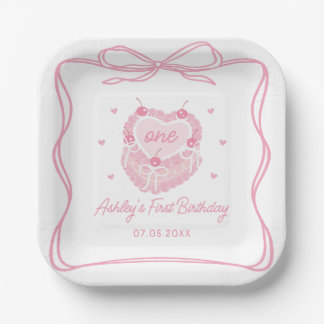 Plato De Papel Chicas solo quieren ser un bebé rosado primer cump