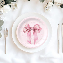 Plato De Papel Chicas sólo quieren ser un cumpleaños de Bow Rosad