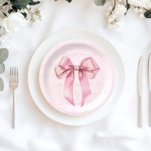 Plato De Papel Chicas sólo quieren ser un cumpleaños de Bow Rosad
