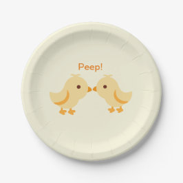 Plato De Papel Chick Peep Yellow Boy o Chica Baby Shower