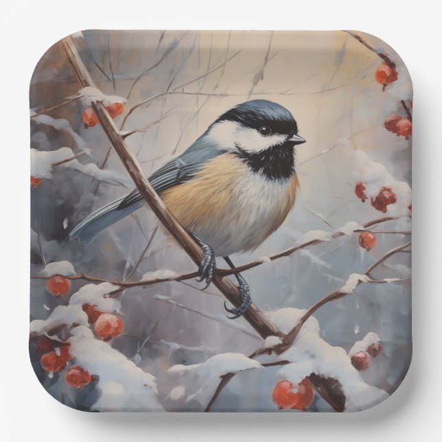 Plato De Papel Chickadee (Anverso)