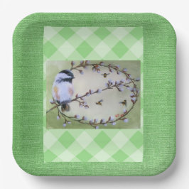 Plato De Papel Chickadee Pussy Willows Bebe