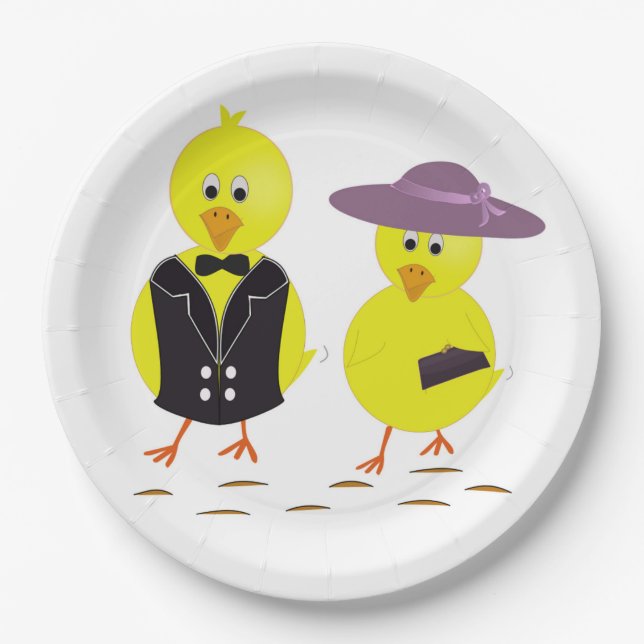 PLATO DE PAPEL CHICKS "HAPPY EASTER" (Anverso)