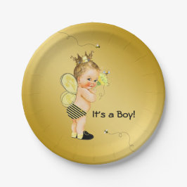 Plato De Papel Chico Abeja Baby Shower
