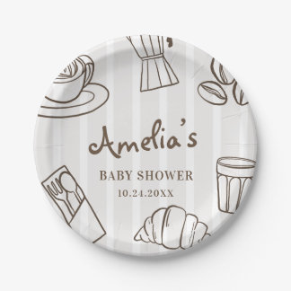 Plato De Papel Chico Café Caprichoso Baby Shower
