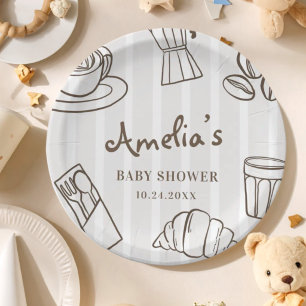 Plato De Papel Chico Café Caprichoso Baby Shower