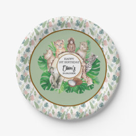 Plato De Papel Chico de animales salvajes de la jungla tropical B