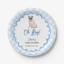 Chico de Baby Shower de Cuadro Azul Perro