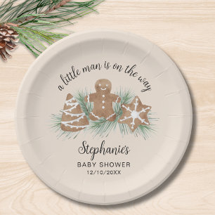Plato De Papel Chico de Jengibre de Navidad Baby Shower