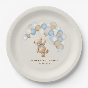 Plato De Papel Chico de oso de peluche Baby Shower