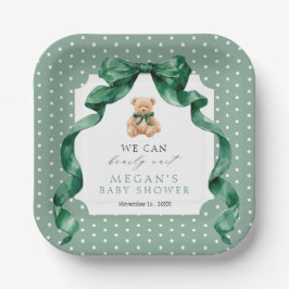 Plato De Papel Chico de oso de peluche Baby Shower