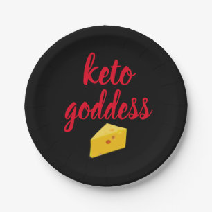 Plato De Papel Chico de queso de la diosa de Keto