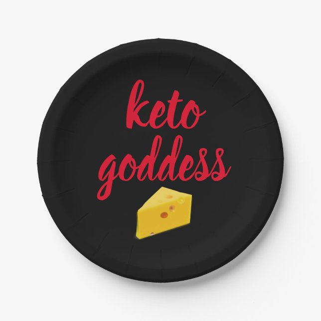 Plato De Papel Chico de queso de la diosa de Keto (Anverso)