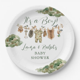 Plato De Papel Chico Duque de Caza Baby Shower