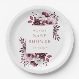 Plato De Papel Chico Elegante Cumpleaños Floral de Campo para Niñ