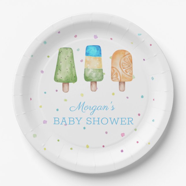 Plato De Papel Chico listo para usar Baby Shower de verano (Anverso)